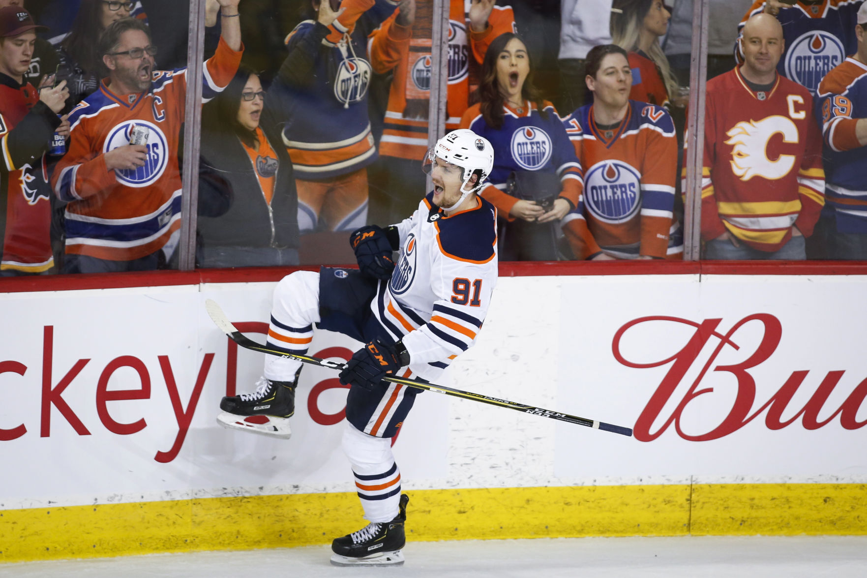 APTOPIX Oilers Flames Hockey